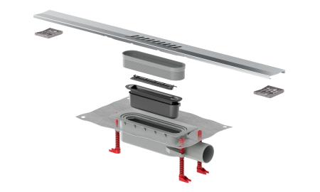 Technisch knüpft die Duschrinne ACO SE+ an die bewährte Leistungsfähigkeit der ACO Showerdrain S+ an. Die Ablaufleistung beträgt bis zu 0,7 l/s. Die modulare Bauweise mit separatem Rinnenkörper und Ablauf erleichtert die Koordination der Gewerke.