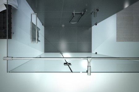 glassdouche JOSEPHINE: Die Duschkabine von oben bei geschlossener Tür.