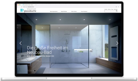 Die neue Website von glassdouche – www.glassdouche.de – lädt trotz ihren vielen großen Bilder ausgesprochen flott und wirkt auf allen Bildschirmgrößen schick und modern.