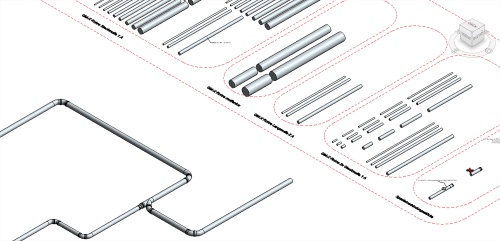 ACO GM-X-Rohr – mit der überarbeiteten Revit-Familie lassen sich ganze Rohrleitungssysteme komfortabel abbilden. In den Dimensionen DN 32 bis DN 300 lassen sich Rohre zeichnen und  Bögen und Reduzierungen werden bei Richtungsänderungen oder Dimensionssprüngen automatisch vom System integriert.
